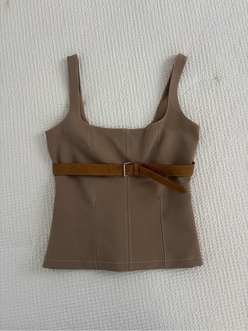 Zara Tan Buckle Top